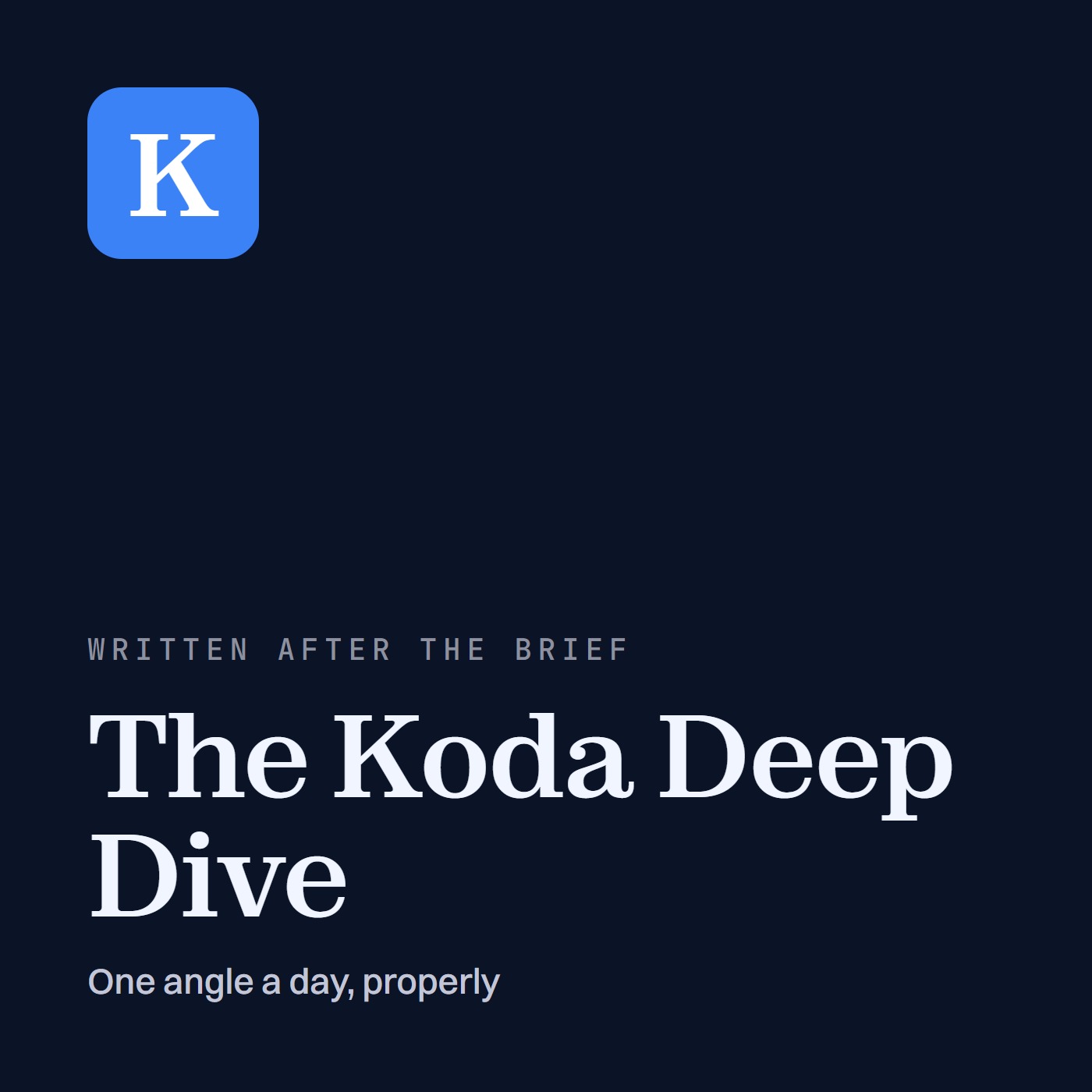 The Koda Deep Dive cover art